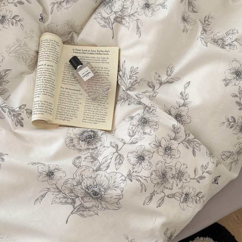 91家纺网 家纺一手货源 找家纺 昔可 2024新款轻奢花四件套 矜贵山茶