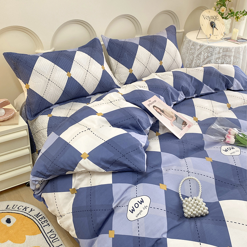 91家纺网 家纺一手货源 找家纺 胜权40支A类全棉夹棉绗缝13372简约款印花多功能床盖夏被四季通用 意林