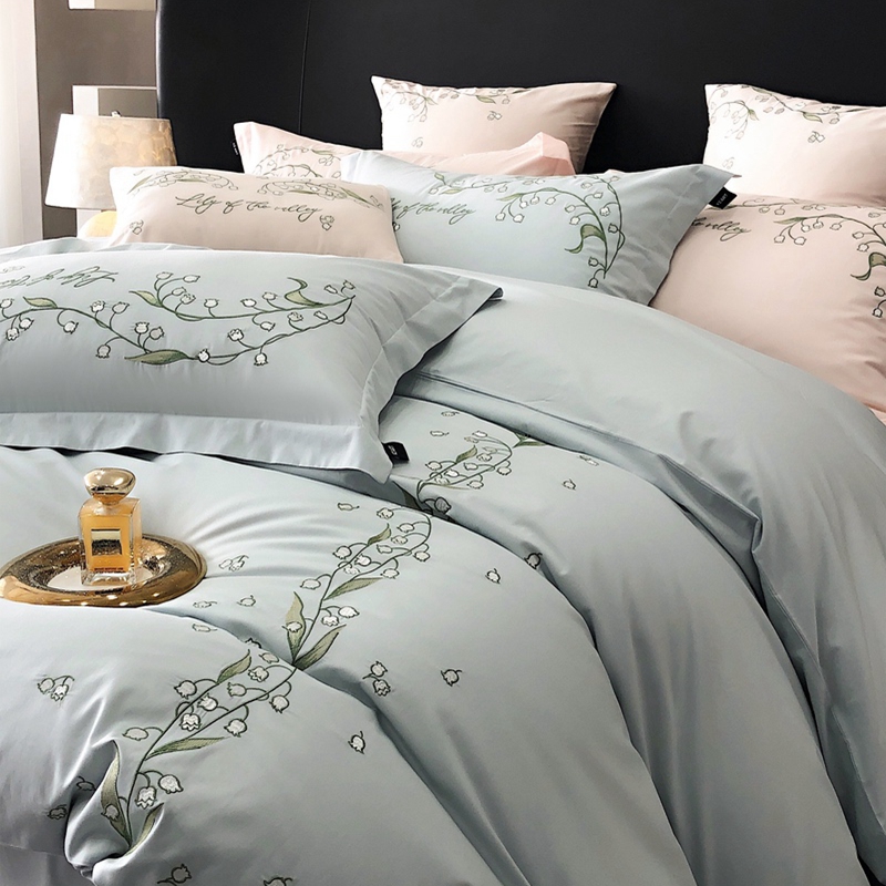 91家纺网 家纺一手货源 找家纺 卡姿家纺 2024春夏优雅刺绣—微风铃兰 微风铃兰蓝