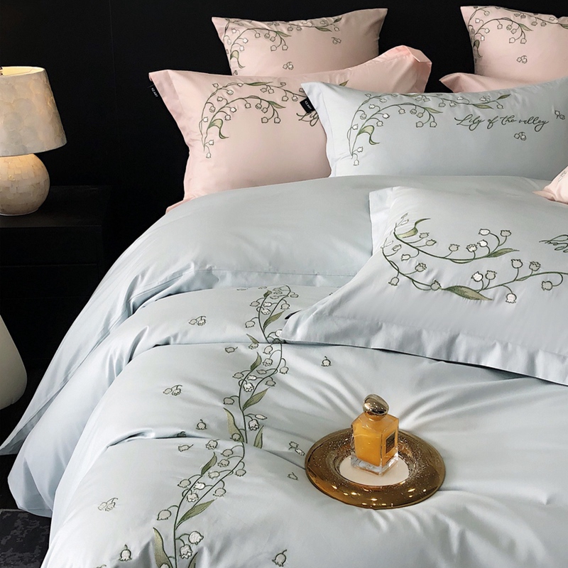 91家纺网 家纺一手货源 找家纺 卡姿家纺 2024春夏优雅刺绣—微风铃兰 微风铃兰蓝