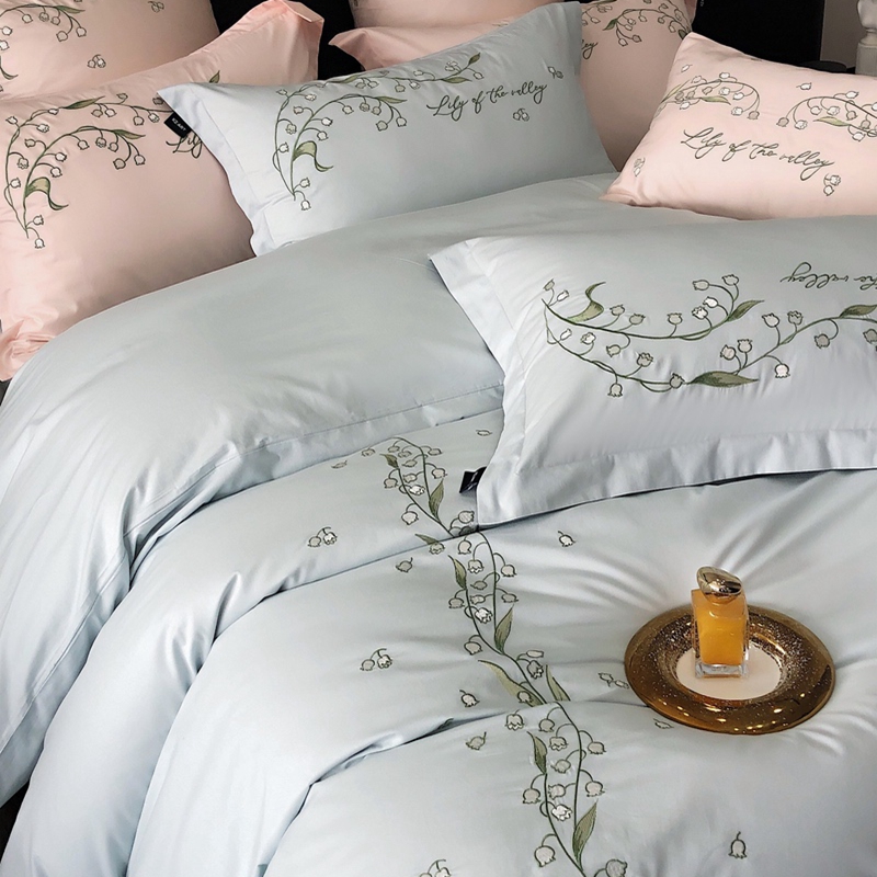 91家纺网 家纺一手货源 找家纺 卡姿家纺 2024春夏优雅刺绣—微风铃兰 微风铃兰蓝