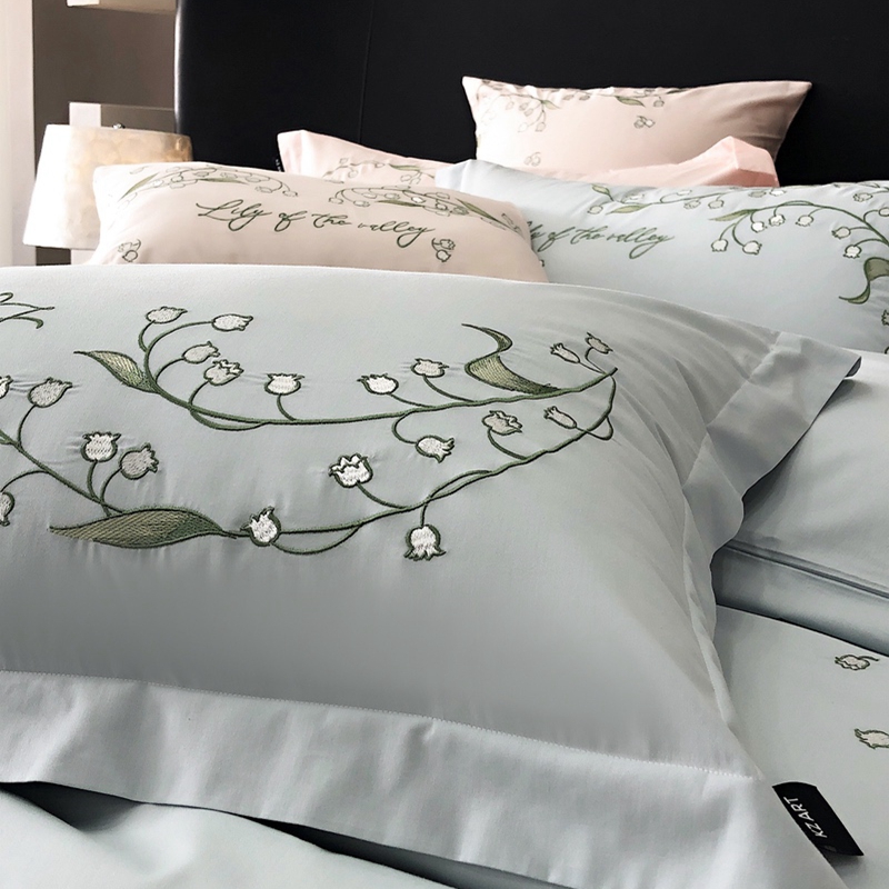 91家纺网 家纺一手货源 找家纺 卡姿家纺 2024春夏优雅刺绣—微风铃兰 微风铃兰蓝