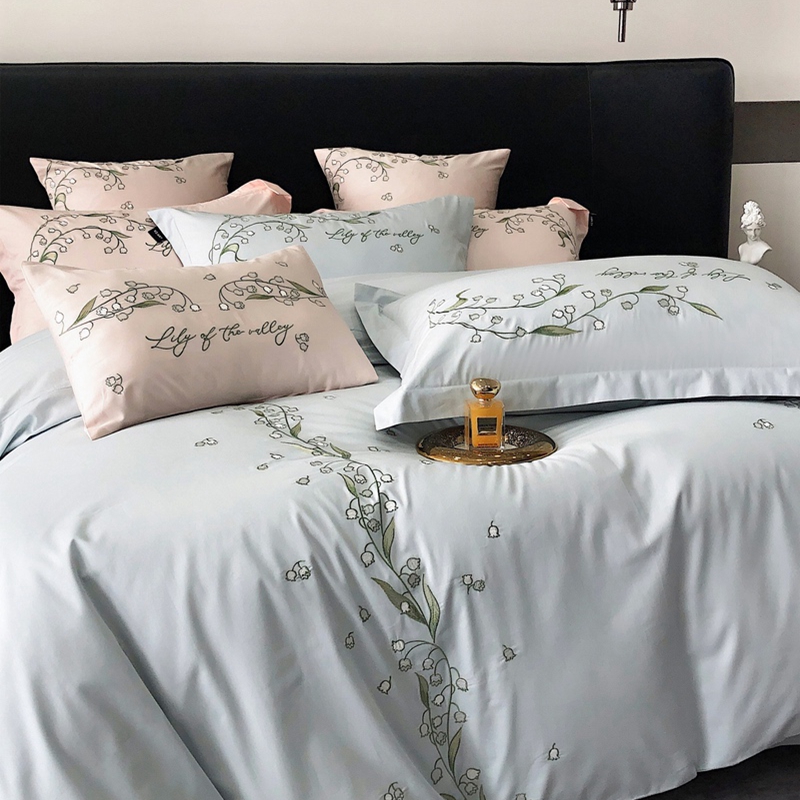 91家纺网 家纺一手货源 找家纺 卡姿家纺 2024春夏优雅刺绣—微风铃兰 微风铃兰蓝