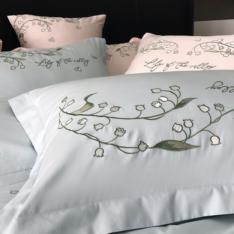 91家纺网 家纺一手货源 找家纺 卡姿家纺 2024春夏优雅刺绣—微风铃兰 微风铃兰蓝