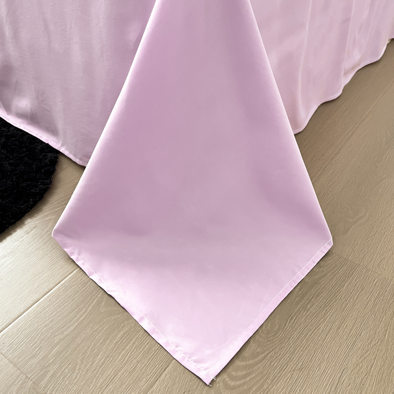 91家纺网 家纺一手货源 找家纺 沐慕家居 2024毛巾绣四件套 黑球球-粉紫