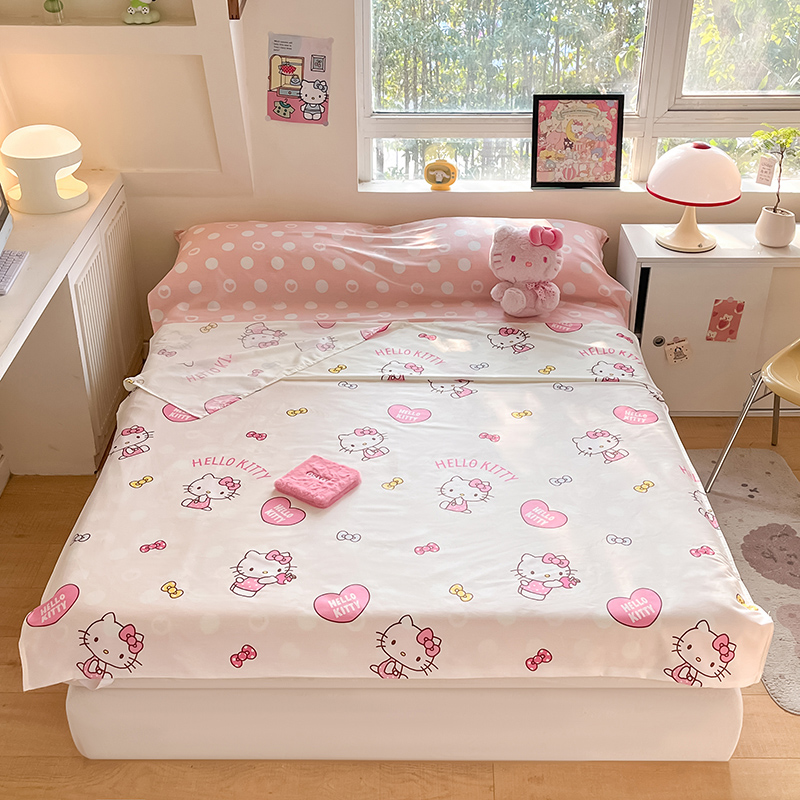 91家纺网 家纺一手货源 找家纺 （总）金爱家 2024新款三丽鸥正版授权纯棉旅行隔脏睡袋火车出行睡袋系列（送同款收纳袋）