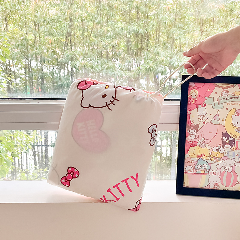 91家纺网 家纺一手货源 找家纺 金爱家 2024新款三丽鸥正版授权纯棉旅行隔脏睡袋火车出行睡袋系列（送同款收纳袋） 纯棉睡袋-爱心kitty