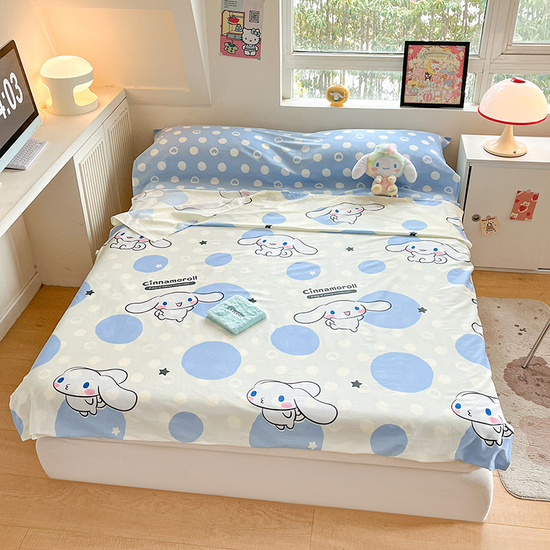 91家纺网 家纺一手货源 找家纺 金爱家 2024新款三丽鸥正版授权纯棉旅行隔脏睡袋火车出行睡袋系列（送同款收纳袋） 纯棉睡袋-波点玉桂狗