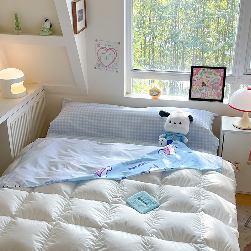 91家纺网 家纺一手货源 找家纺 金爱家 2024新款三丽鸥正版授权纯棉旅行隔脏睡袋火车出行睡袋系列（送同款收纳袋） 纯棉睡袋-欢乐帕恰狗