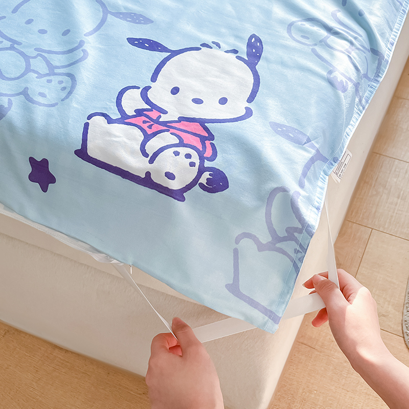 91家纺网 家纺一手货源 找家纺 金爱家 2024新款三丽鸥正版授权纯棉旅行隔脏睡袋火车出行睡袋系列（送同款收纳袋） 纯棉睡袋-欢乐帕恰狗