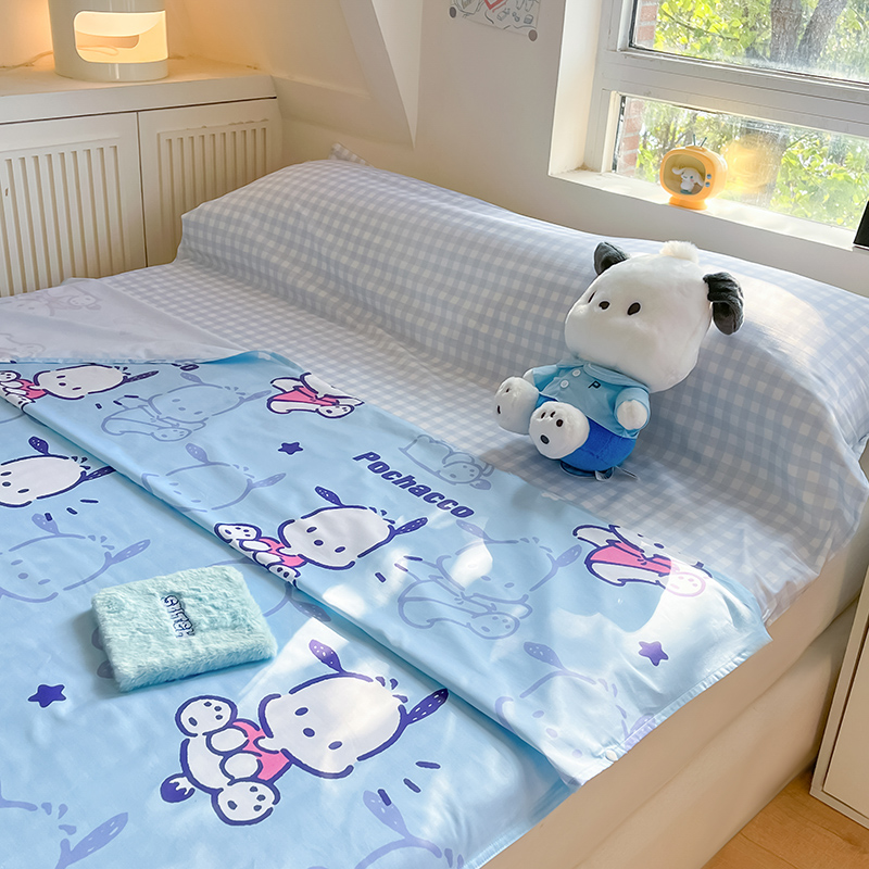 91家纺网 家纺一手货源 找家纺 金爱家 2024新款三丽鸥正版授权纯棉旅行隔脏睡袋火车出行睡袋系列（送同款收纳袋） 纯棉睡袋-欢乐帕恰狗