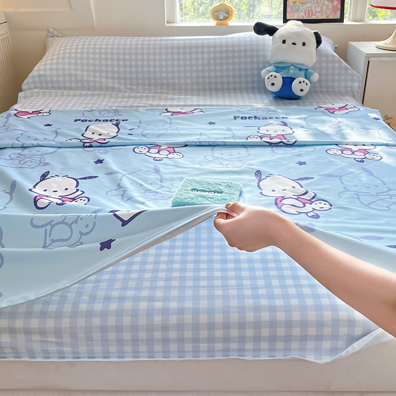 91家纺网 家纺一手货源 找家纺 金爱家 2024新款三丽鸥正版授权纯棉旅行隔脏睡袋火车出行睡袋系列（送同款收纳袋） 纯棉睡袋-欢乐帕恰狗