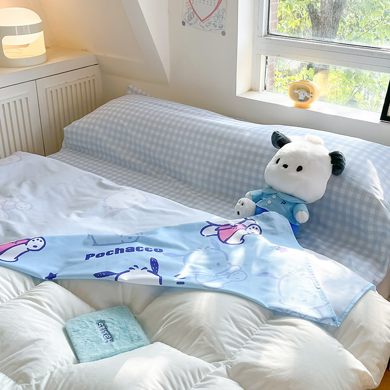 91家纺网 家纺一手货源 找家纺 金爱家 2024新款三丽鸥正版授权纯棉旅行隔脏睡袋火车出行睡袋系列（送同款收纳袋） 纯棉睡袋-欢乐帕恰狗