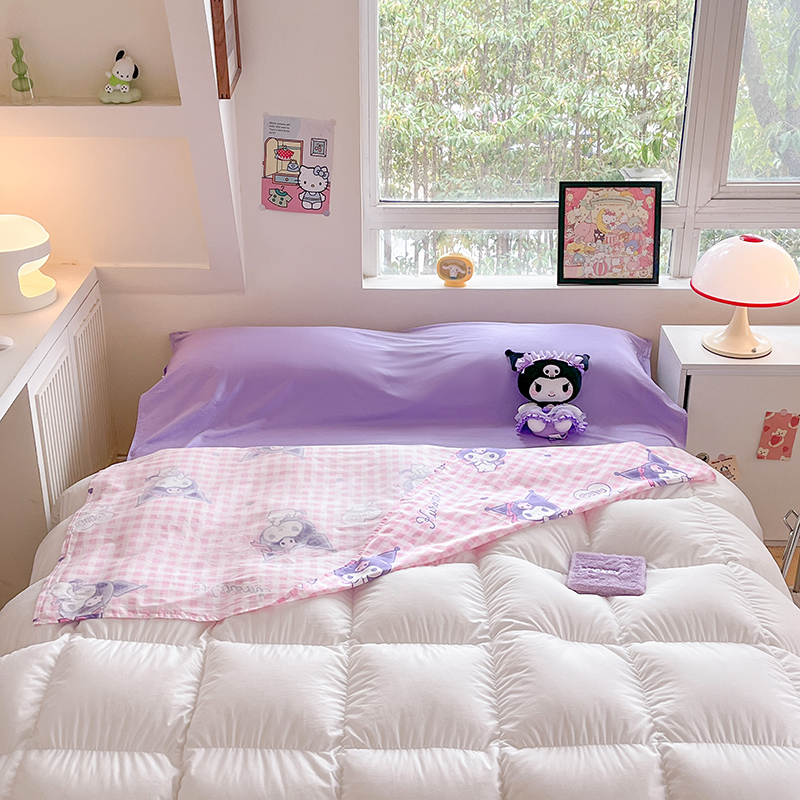 91家纺网 家纺一手货源 找家纺 金爱家 2024新款三丽鸥正版授权纯棉旅行隔脏睡袋火车出行睡袋系列（送同款收纳袋） 纯棉睡袋-库洛米之心