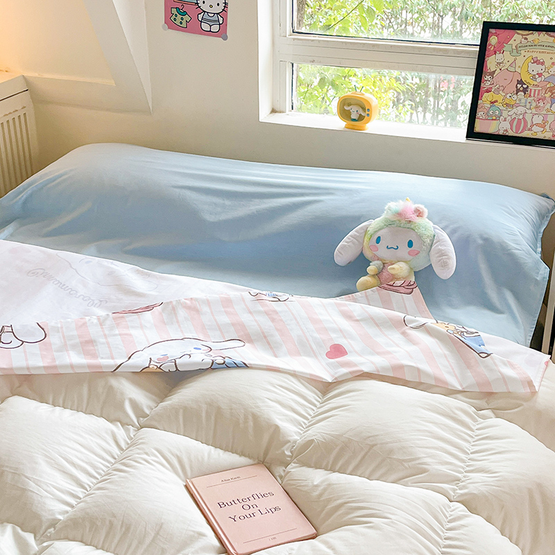 91家纺网 家纺一手货源 找家纺 金爱家 2024新款三丽鸥正版授权纯棉旅行隔脏睡袋火车出行睡袋系列（送同款收纳袋） 纯棉睡袋-快乐旅行