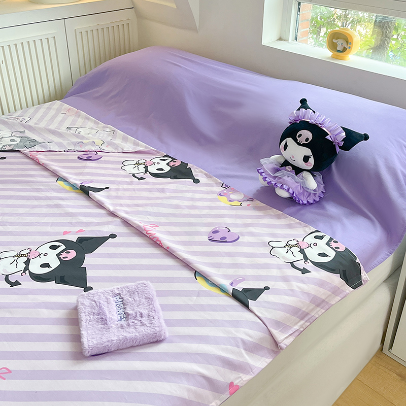 91家纺网 家纺一手货源 找家纺 金爱家 2024新款三丽鸥正版授权纯棉旅行隔脏睡袋火车出行睡袋系列（送同款收纳袋） 纯棉睡袋-美美库洛米