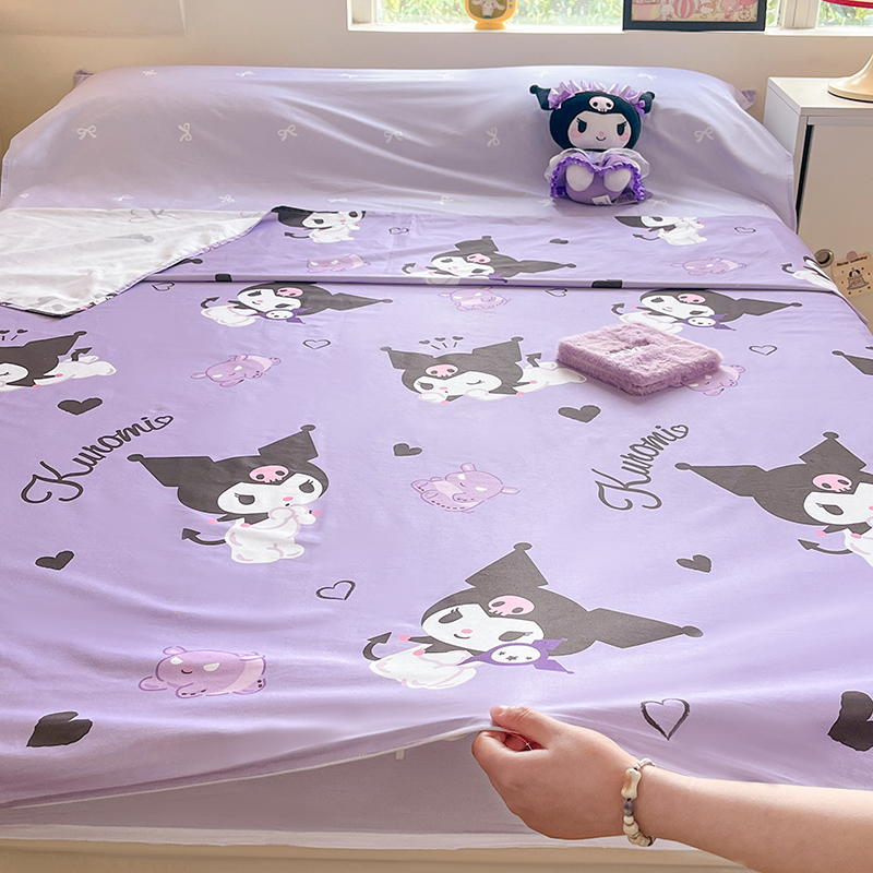 91家纺网 家纺一手货源 找家纺 金爱家 2024新款三丽鸥正版授权纯棉旅行隔脏睡袋火车出行睡袋系列（送同款收纳袋） 纯棉睡袋-梦想库洛米