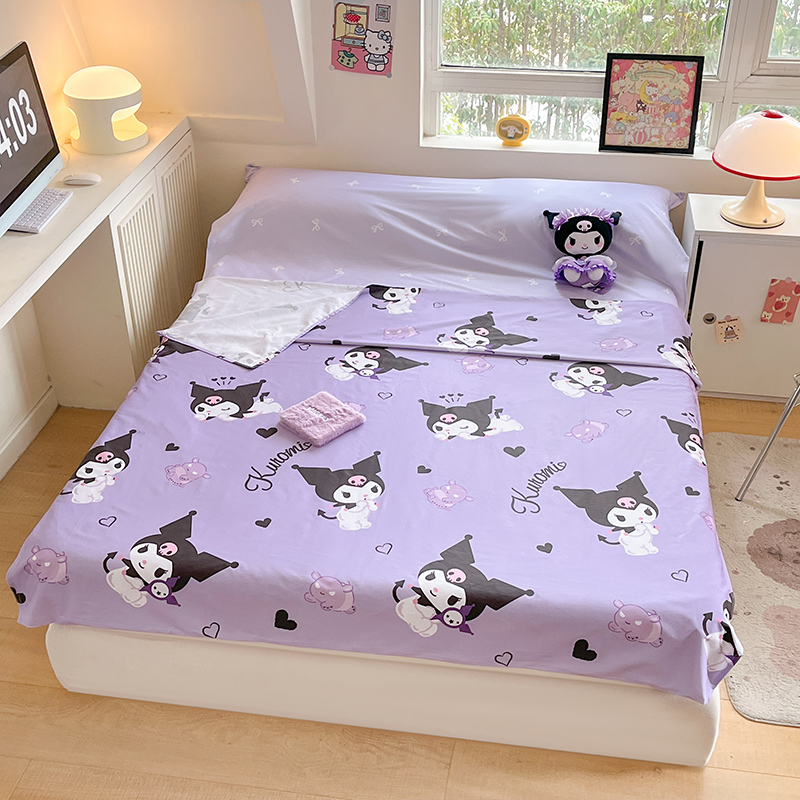 91家纺网 家纺一手货源 找家纺 金爱家 2024新款三丽鸥正版授权纯棉旅行隔脏睡袋火车出行睡袋系列（送同款收纳袋） 纯棉睡袋-梦想库洛米