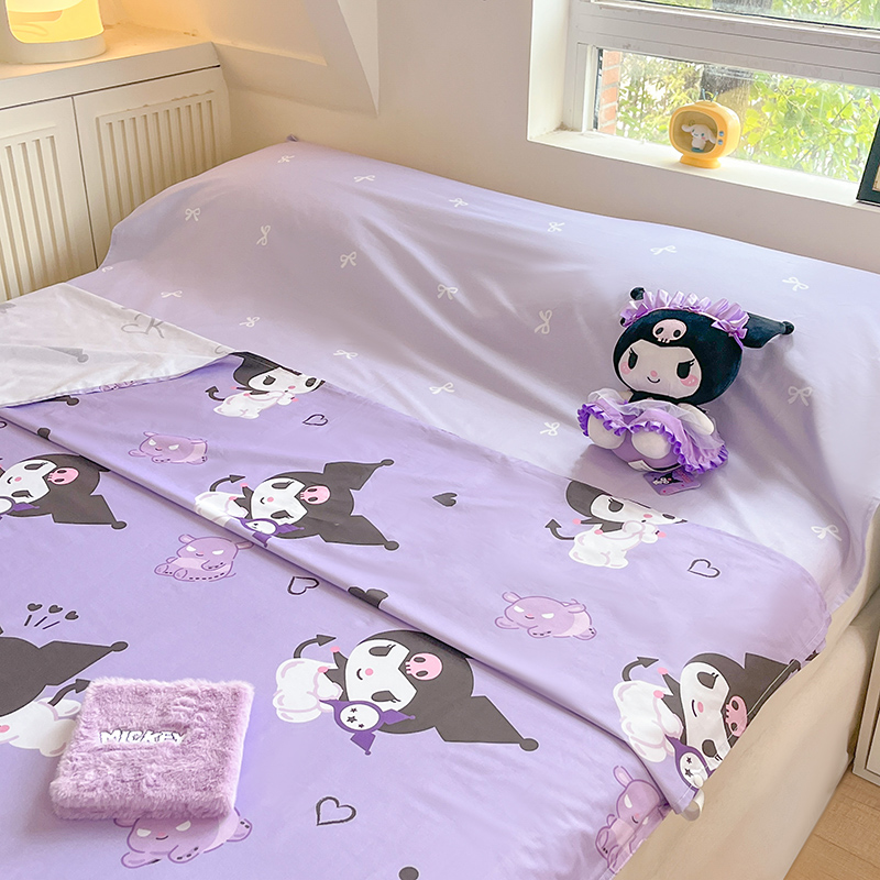 91家纺网 家纺一手货源 找家纺 金爱家 2024新款三丽鸥正版授权纯棉旅行隔脏睡袋火车出行睡袋系列（送同款收纳袋） 纯棉睡袋-梦想库洛米