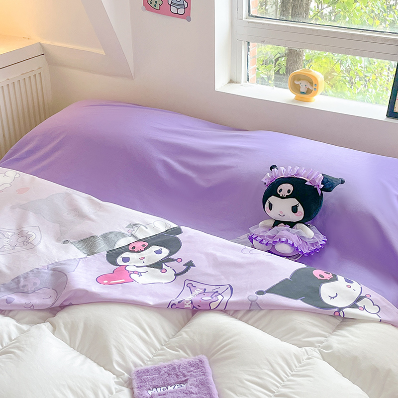 91家纺网 家纺一手货源 找家纺 金爱家 2024新款三丽鸥正版授权纯棉旅行隔脏睡袋火车出行睡袋系列（送同款收纳袋） 纯棉睡袋-魔法库洛米