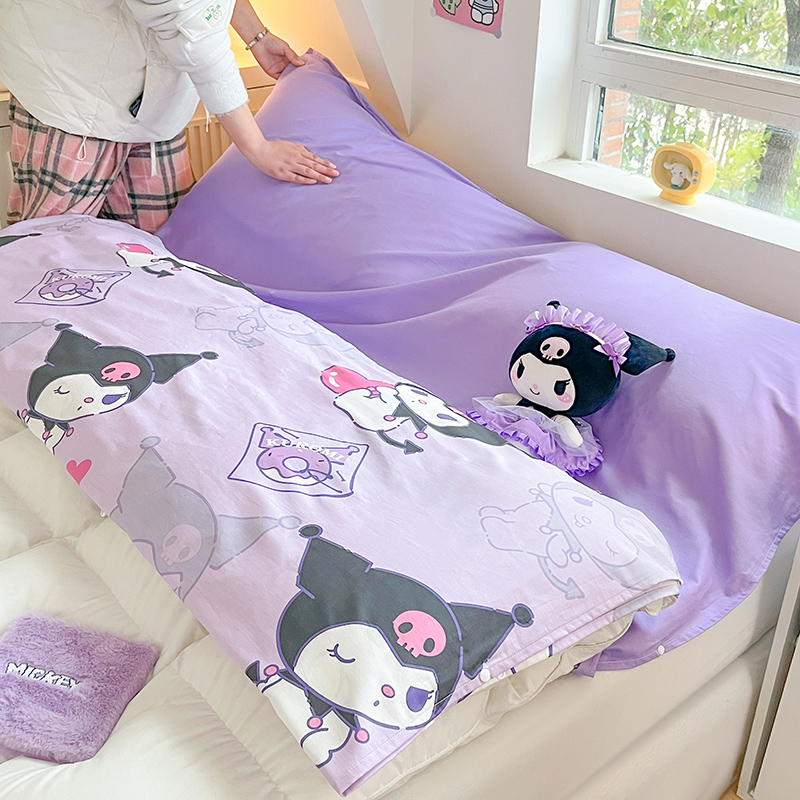 91家纺网 家纺一手货源 找家纺 金爱家 2024新款三丽鸥正版授权纯棉旅行隔脏睡袋火车出行睡袋系列（送同款收纳袋） 纯棉睡袋-魔法库洛米