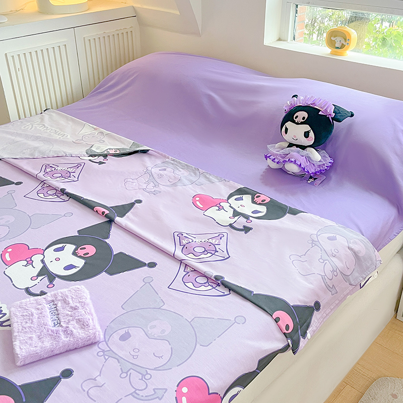 91家纺网 家纺一手货源 找家纺 金爱家 2024新款三丽鸥正版授权纯棉旅行隔脏睡袋火车出行睡袋系列（送同款收纳袋） 纯棉睡袋-魔法库洛米