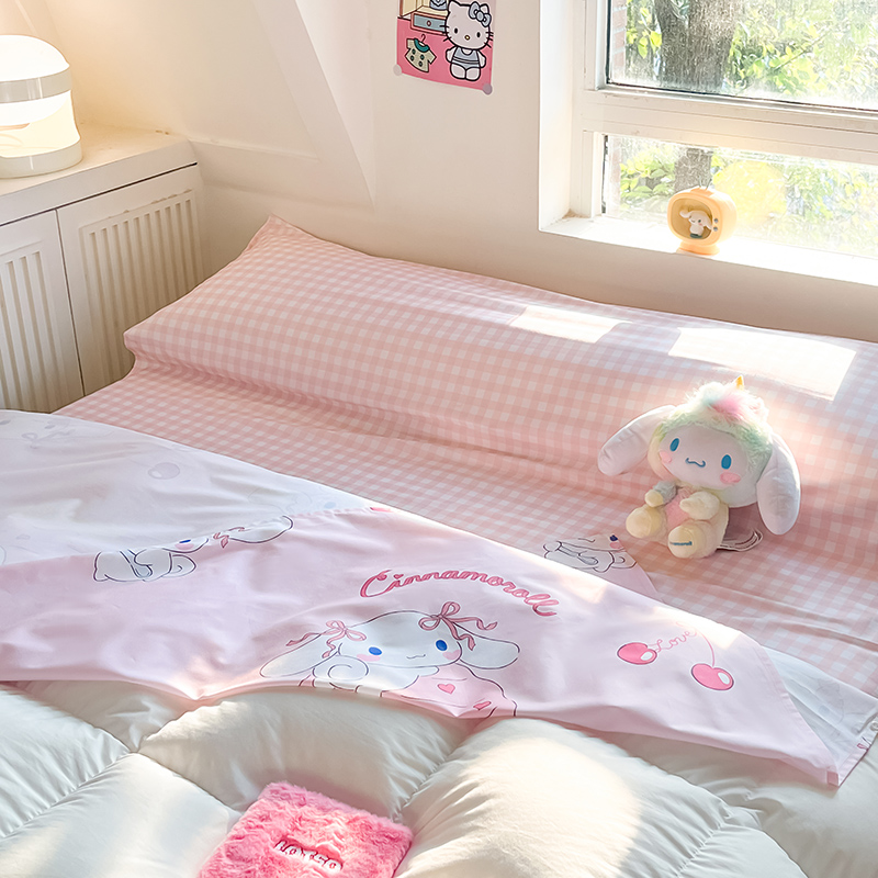 91家纺网 家纺一手货源 找家纺 金爱家 2024新款三丽鸥正版授权纯棉旅行隔脏睡袋火车出行睡袋系列（送同款收纳袋） 纯棉睡袋-奶油甜心玉桂狗