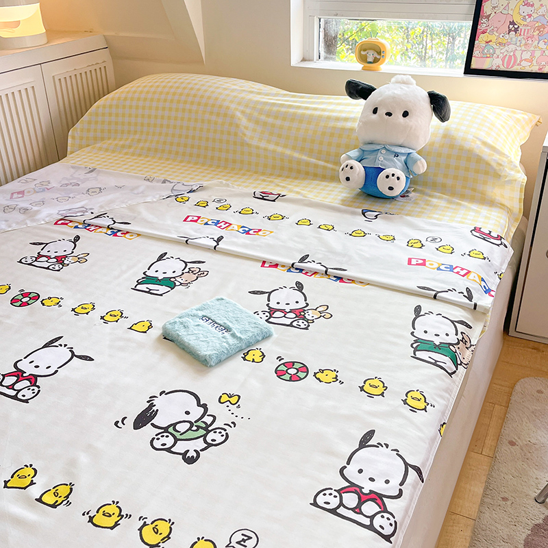 91家纺网 家纺一手货源 找家纺 金爱家 2024新款三丽鸥正版授权纯棉旅行隔脏睡袋火车出行睡袋系列（送同款收纳袋） 纯棉睡袋-帕恰伙伴