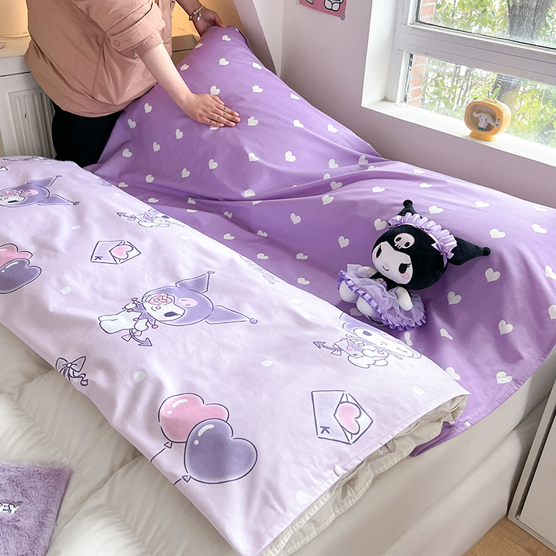 91家纺网 家纺一手货源 找家纺 金爱家 2024新款三丽鸥正版授权纯棉旅行隔脏睡袋火车出行睡袋系列（送同款收纳袋） 纯棉睡袋-气球库洛米