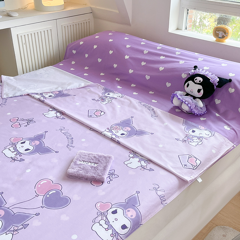 91家纺网 家纺一手货源 找家纺 金爱家 2024新款三丽鸥正版授权纯棉旅行隔脏睡袋火车出行睡袋系列（送同款收纳袋） 纯棉睡袋-气球库洛米