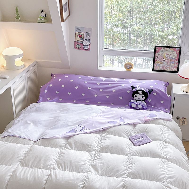 91家纺网 家纺一手货源 找家纺 金爱家 2024新款三丽鸥正版授权纯棉旅行隔脏睡袋火车出行睡袋系列（送同款收纳袋） 纯棉睡袋-气球库洛米