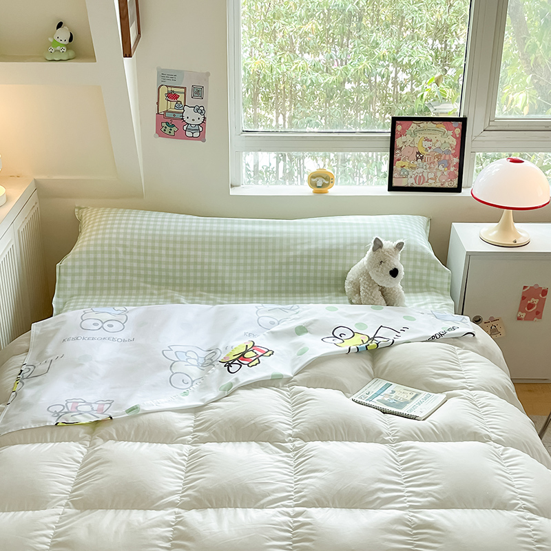 91家纺网 家纺一手货源 找家纺 金爱家 2024新款三丽鸥正版授权纯棉旅行隔脏睡袋火车出行睡袋系列（送同款收纳袋） 纯棉睡袋-清新青蛙