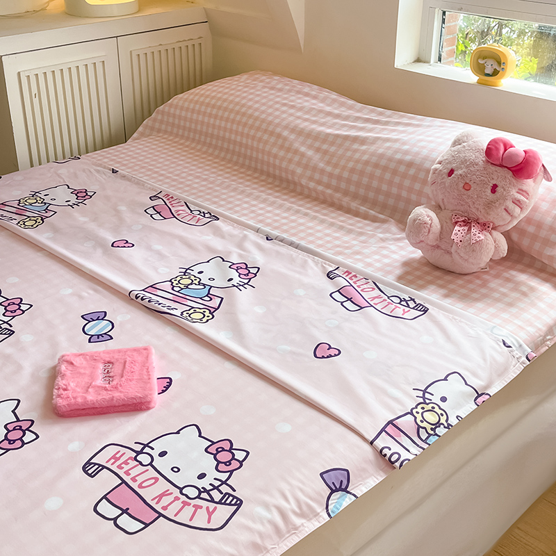 91家纺网 家纺一手货源 找家纺 金爱家 2024新款三丽鸥正版授权纯棉旅行隔脏睡袋火车出行睡袋系列（送同款收纳袋） 纯棉睡袋-糖果kitty