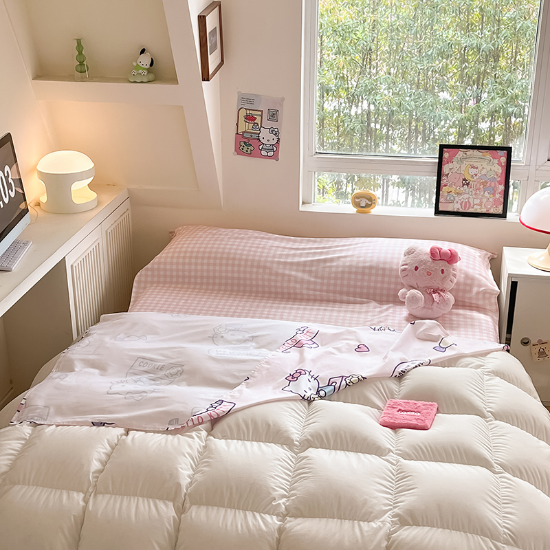 91家纺网 家纺一手货源 找家纺 金爱家 2024新款三丽鸥正版授权纯棉旅行隔脏睡袋火车出行睡袋系列（送同款收纳袋） 纯棉睡袋-糖果kitty