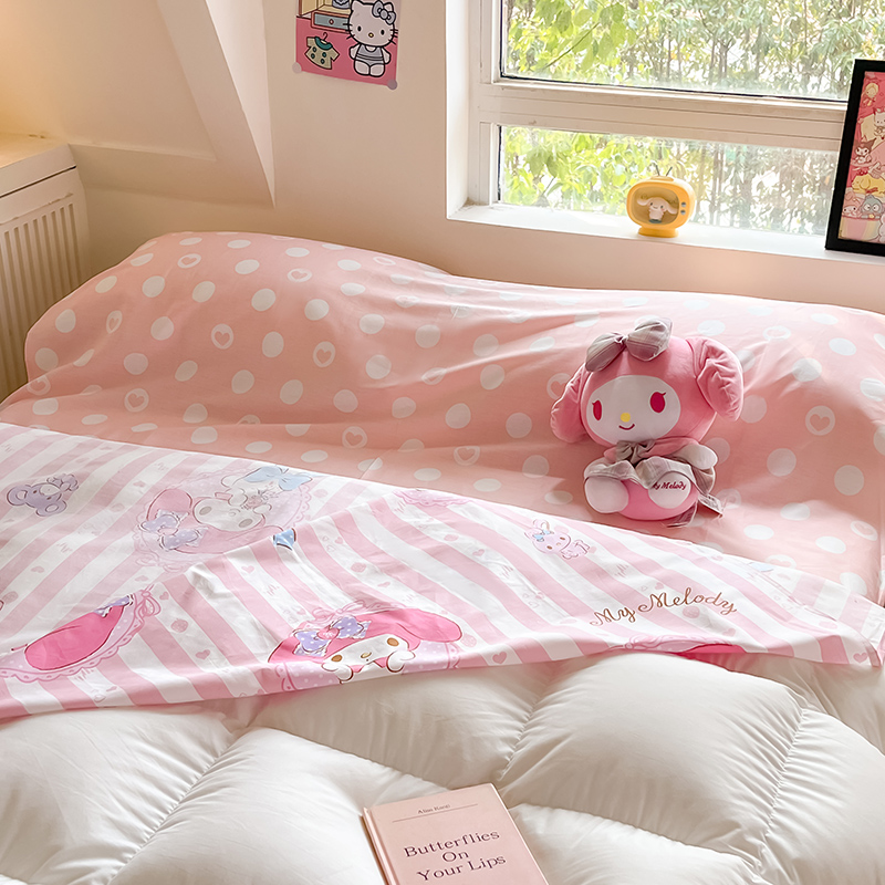 91家纺网 家纺一手货源 找家纺 金爱家 2024新款三丽鸥正版授权纯棉旅行隔脏睡袋火车出行睡袋系列（送同款收纳袋） 纯棉睡袋-甜甜美乐蒂