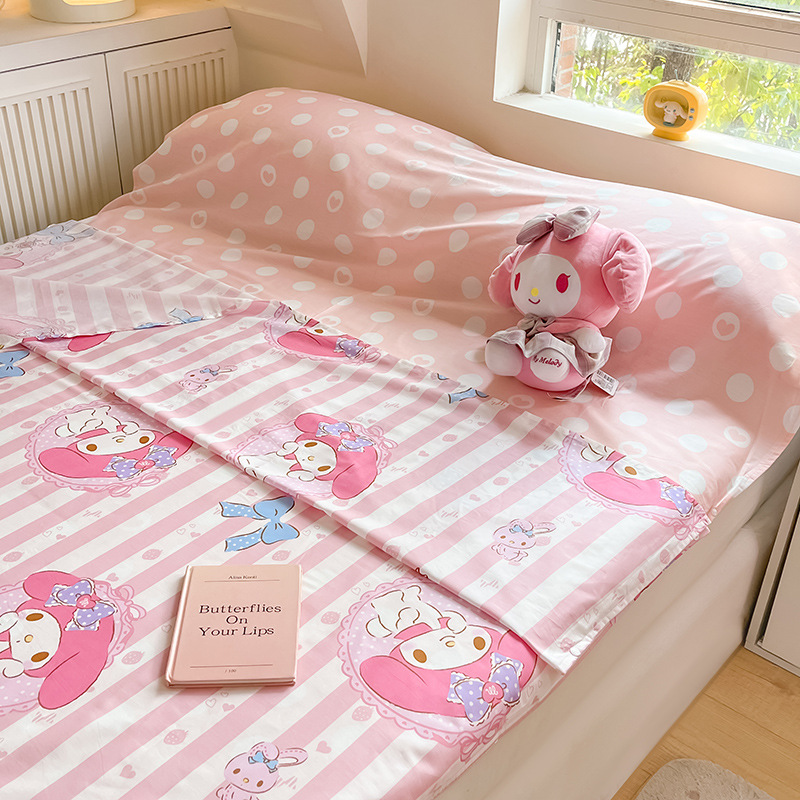 91家纺网 家纺一手货源 找家纺 金爱家 2024新款三丽鸥正版授权纯棉旅行隔脏睡袋火车出行睡袋系列（送同款收纳袋） 纯棉睡袋-甜甜美乐蒂