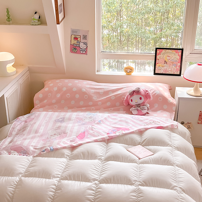 91家纺网 家纺一手货源 找家纺 金爱家 2024新款三丽鸥正版授权纯棉旅行隔脏睡袋火车出行睡袋系列（送同款收纳袋） 纯棉睡袋-甜甜美乐蒂