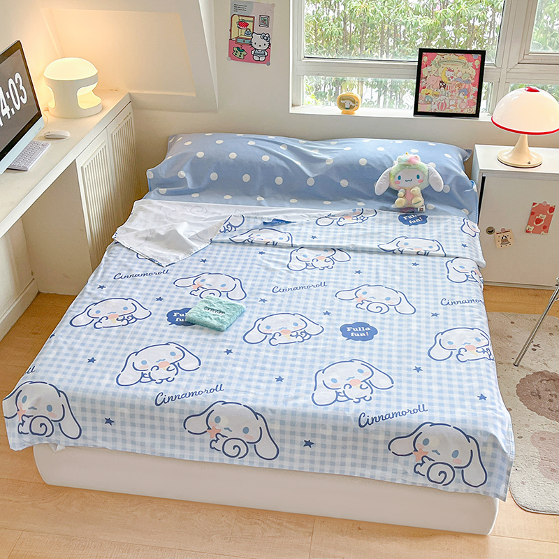 91家纺网 家纺一手货源 找家纺 金爱家 2024新款三丽鸥正版授权纯棉旅行隔脏睡袋火车出行睡袋系列（送同款收纳袋） 纯棉睡袋-甜甜玉桂狗