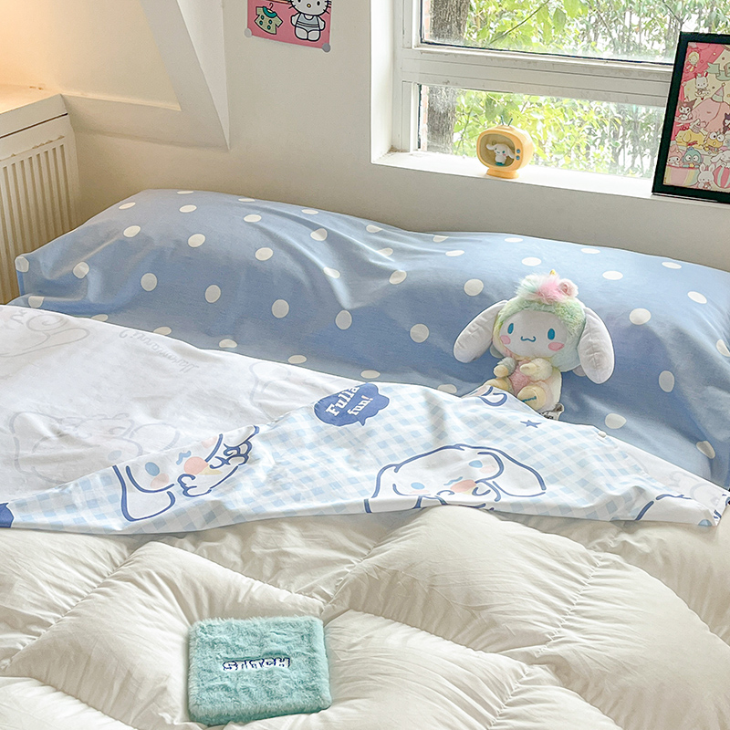 91家纺网 家纺一手货源 找家纺 金爱家 2024新款三丽鸥正版授权纯棉旅行隔脏睡袋火车出行睡袋系列（送同款收纳袋） 纯棉睡袋-甜甜玉桂狗