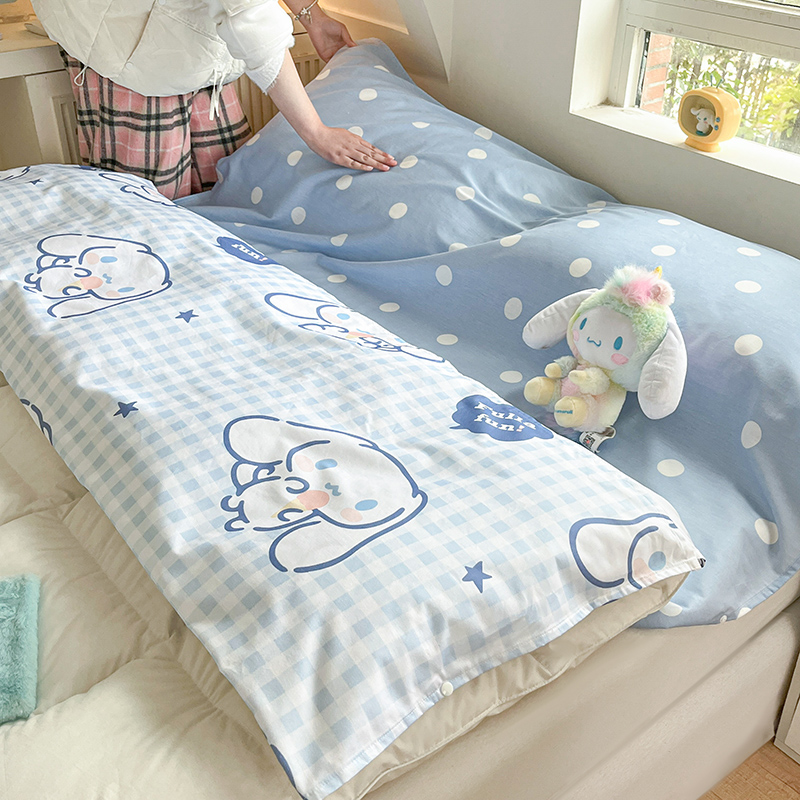 91家纺网 家纺一手货源 找家纺 金爱家 2024新款三丽鸥正版授权纯棉旅行隔脏睡袋火车出行睡袋系列（送同款收纳袋） 纯棉睡袋-甜甜玉桂狗