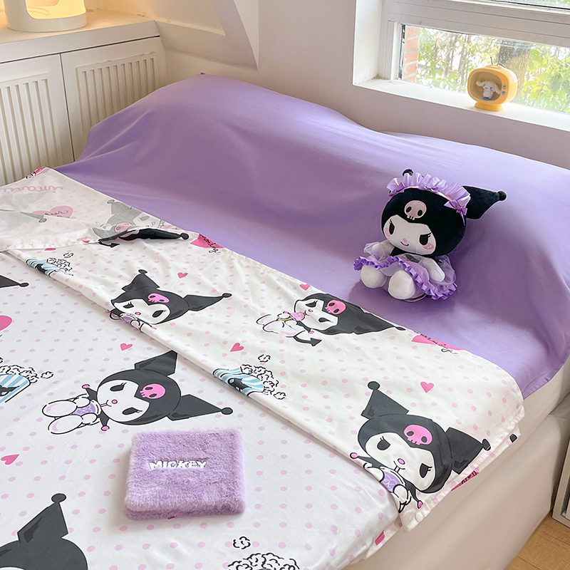 91家纺网 家纺一手货源 找家纺 金爱家 2024新款三丽鸥正版授权纯棉旅行隔脏睡袋火车出行睡袋系列（送同款收纳袋） 纯棉睡袋-甜筒库洛米