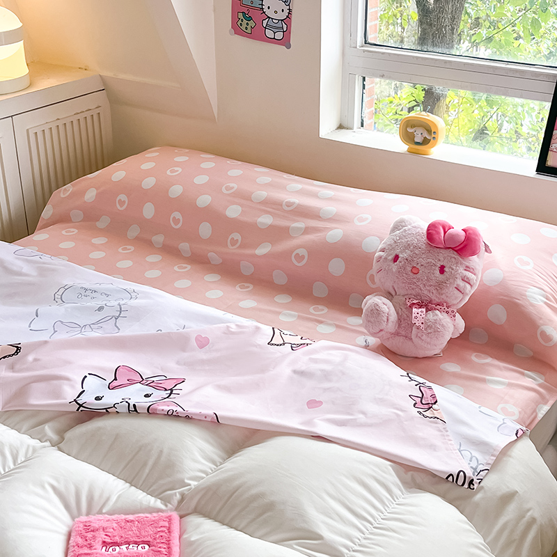 91家纺网 家纺一手货源 找家纺 金爱家 2024新款三丽鸥正版授权纯棉旅行隔脏睡袋火车出行睡袋系列（送同款收纳袋） 纯棉睡袋-音乐kitty