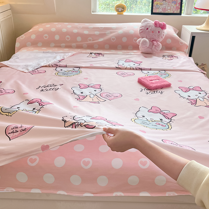 91家纺网 家纺一手货源 找家纺 金爱家 2024新款三丽鸥正版授权纯棉旅行隔脏睡袋火车出行睡袋系列（送同款收纳袋） 纯棉睡袋-音乐kitty