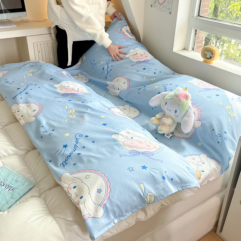 91家纺网 家纺一手货源 找家纺 金爱家 2024新款三丽鸥正版授权纯棉旅行隔脏睡袋火车出行睡袋系列（送同款收纳袋） 纯棉睡袋-玉桂狗