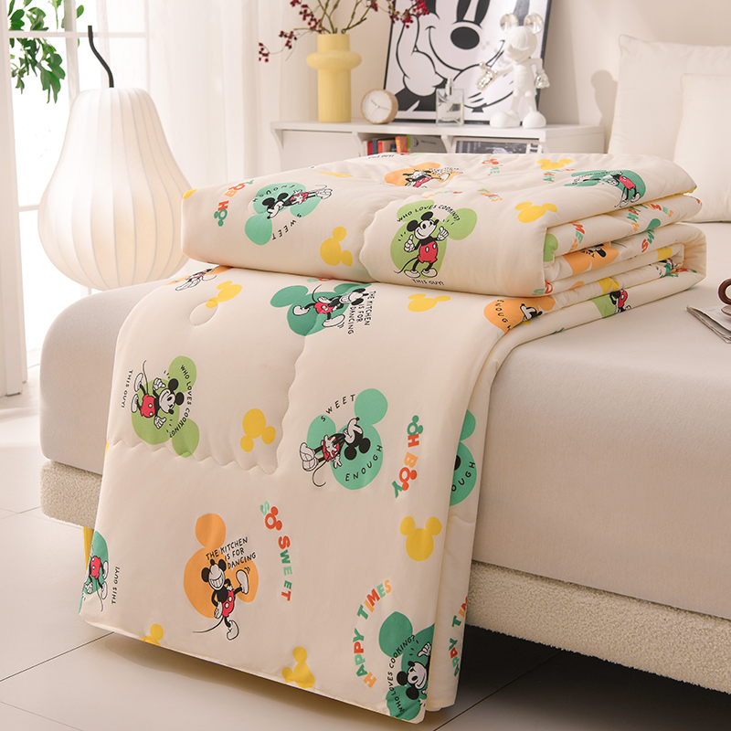 91家纺网 家纺一手货源 找家纺 艾兜坊 2024新款A类针织凉感大豆夏被 调皮米奇