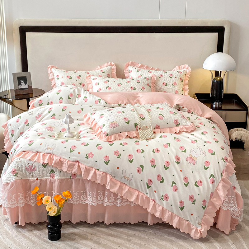 91家纺网 家纺一手货源 找家纺 漫布云2025春夏水洗棉麻床盖款四件套全棉纯棉泡泡纱泡泡棉被套床盖款四件套