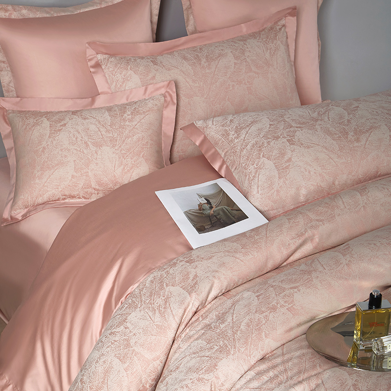 91家纺网 家纺一手货源 找家纺 【2024】100支100S全棉色织提花一件定制高端奢华直播爆款线下主推 雨林·豆沙