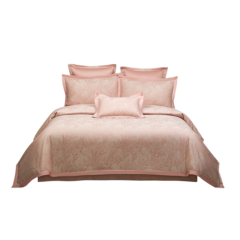 91家纺网 家纺一手货源 找家纺 【2024】100支100S全棉色织提花一件定制高端奢华直播爆款线下主推 雨林·豆沙