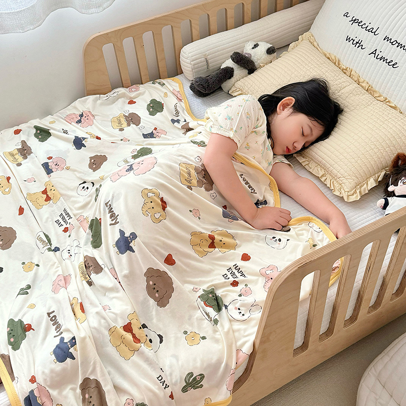 91家纺网 家纺一手货源 找家纺 嗨生活 2025新款婴儿裸睡级凉感针织毯 幼儿园夏被 儿童夏被 毯子 直播 微商 电商 好货推荐产品 茶杯狗狗