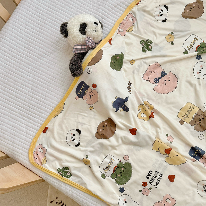 91家纺网 家纺一手货源 找家纺 嗨生活 2025新款婴儿裸睡级凉感针织毯 幼儿园夏被 儿童夏被 毯子 直播 微商 电商 好货推荐产品 茶杯狗狗